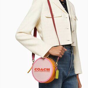 Coach Kia Circle Bag Colorblock In Carnation Pink​